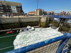 Watching the lock fill at Sovereign Harbour